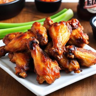 close up view of air fried chicken wings