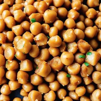 close up view of air fried chickpeas