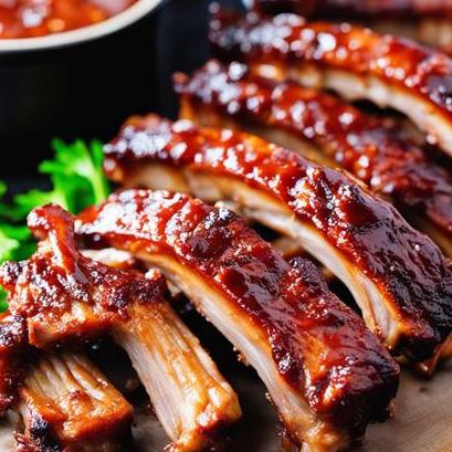 close up view of air fried chinese ribs