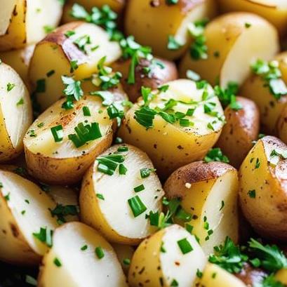 close up view of air fried chopped potatoes