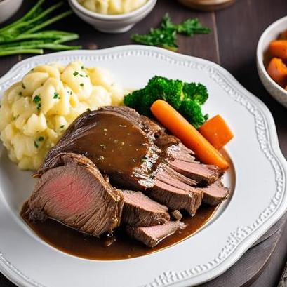 close up view of air fried chuck pot roast