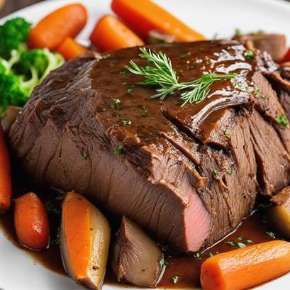 close up view of air fried chuck pot roast