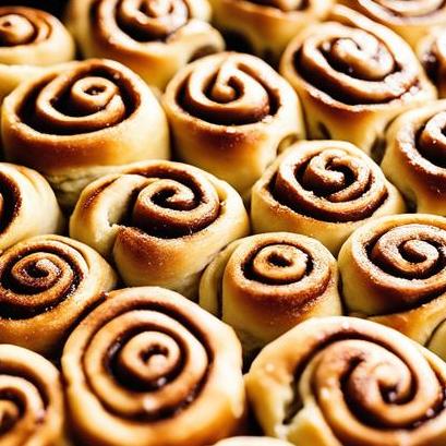 close up view of air fried cinnamon rolls