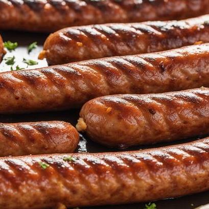 close up view of air fried conecuh sausage