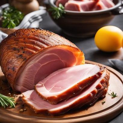 close up view of air fried cooked ham