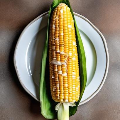 close up view of air fried corn cob