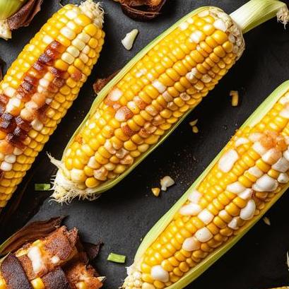 close up view of air fried corn on cob