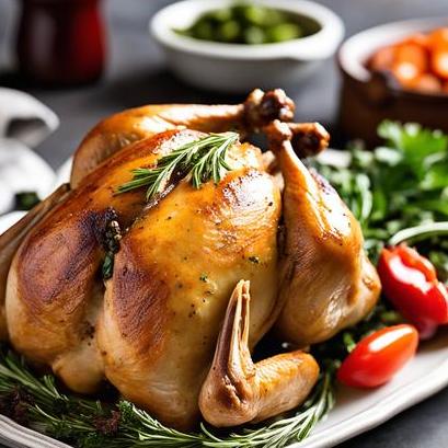 close up view of air fried cornish game hens