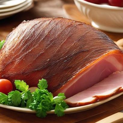 close up view of air fried country ham
