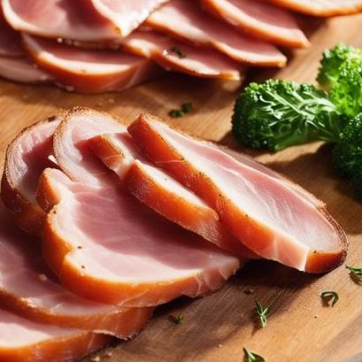 close up view of air fried country ham slices