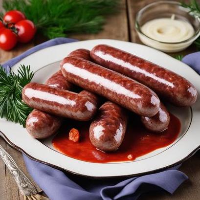 close up view of air fried deer sausage