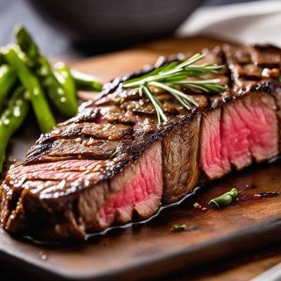 close up view of air fried denver steak