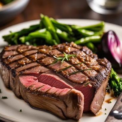 close up view of air fried denver steak