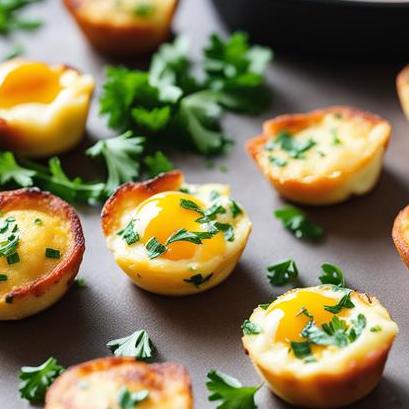 close up view of air fried egg bites