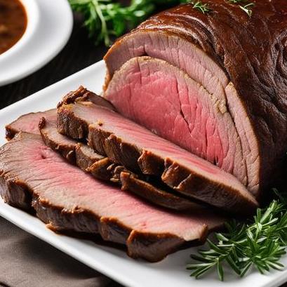 close up view of air fried eye round roast beef