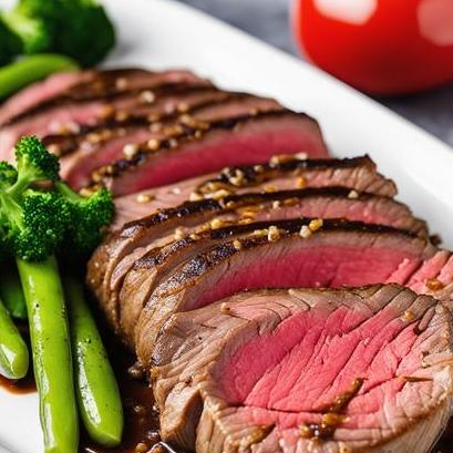 close up view of air fried eye round steak