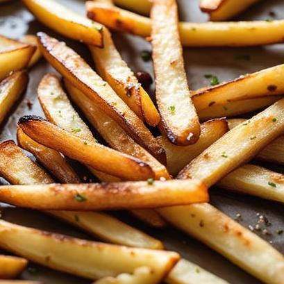 close up view of air fried french fries