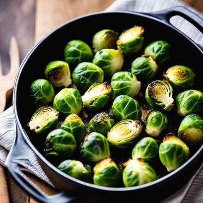 close up view of air fried fresh brussel sprouts