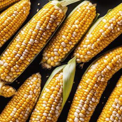 close up view of air fried fresh corn