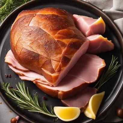 close up view of air fried fresh ham