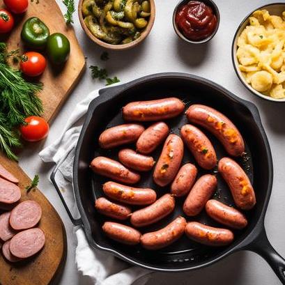 close up view of air fried fresh kielbasa