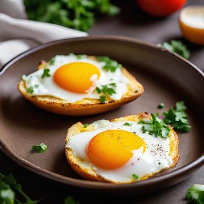 close up view of air fried fried eggs