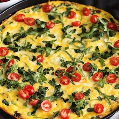 close up view of air fried frittata