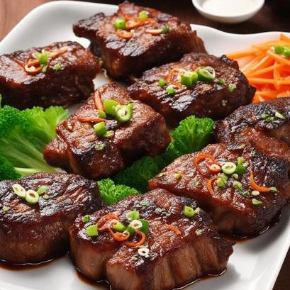 close up view of air fried galbi