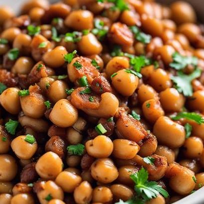 close up view of air fried garbanzo beans