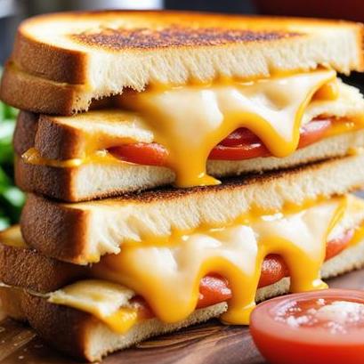 close up view of air fried grilled cheese