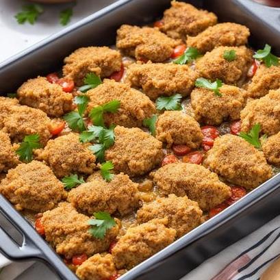 close up view of air fried ground chicken