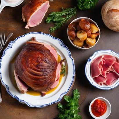 close up view of air fried ham hock