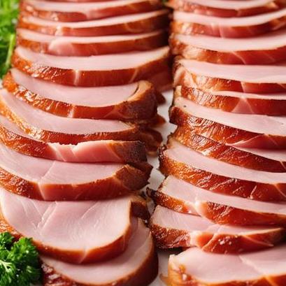 close up view of air fried ham slices