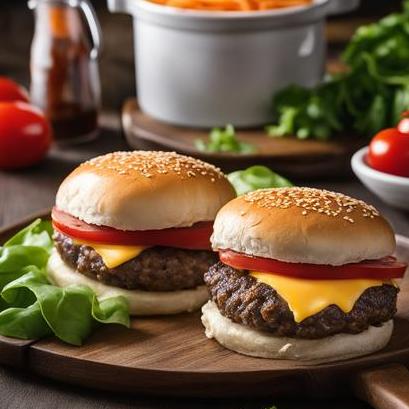 close up view of air fried hamburgers