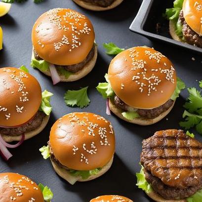 close up view of air fried hamburgers