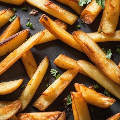 close up view of air fried homemade fries