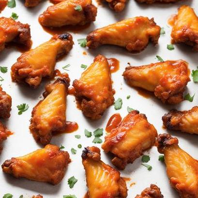 close up view of air fried hot wings
