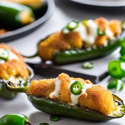 close up view of air fried jalapeno poppers