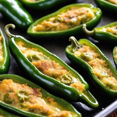 close up view of air fried jalapenos