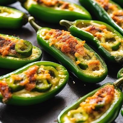 close up view of air fried jalapenos