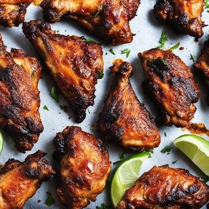 close up view of air fried jerk chicken wings