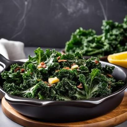 close up view of air fried kale