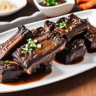 close up view of air fried korean short ribs