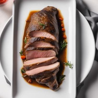 close up view of air fried lamb breast