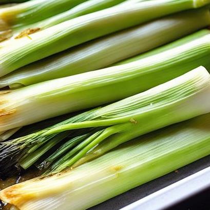 close up view of air fried leeks