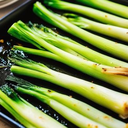 close up view of air fried leeks