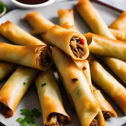 close up view of air fried lumpia