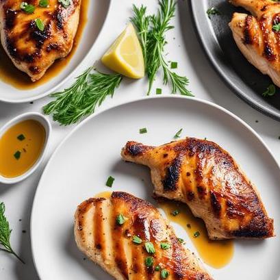 close up view of air fried marinated chicken breast