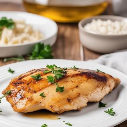 close up view of air fried marinated chicken breast