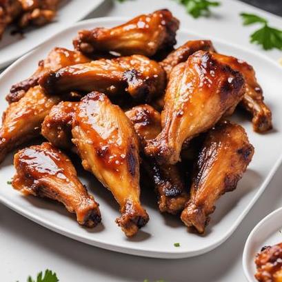 close up view of air fried marinated chicken wings